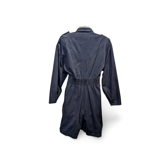 80s / 90s Black Star Romper Womens 8 Long Sleeve Summer Goth Beaded Playsuit - Picture 2 of 6